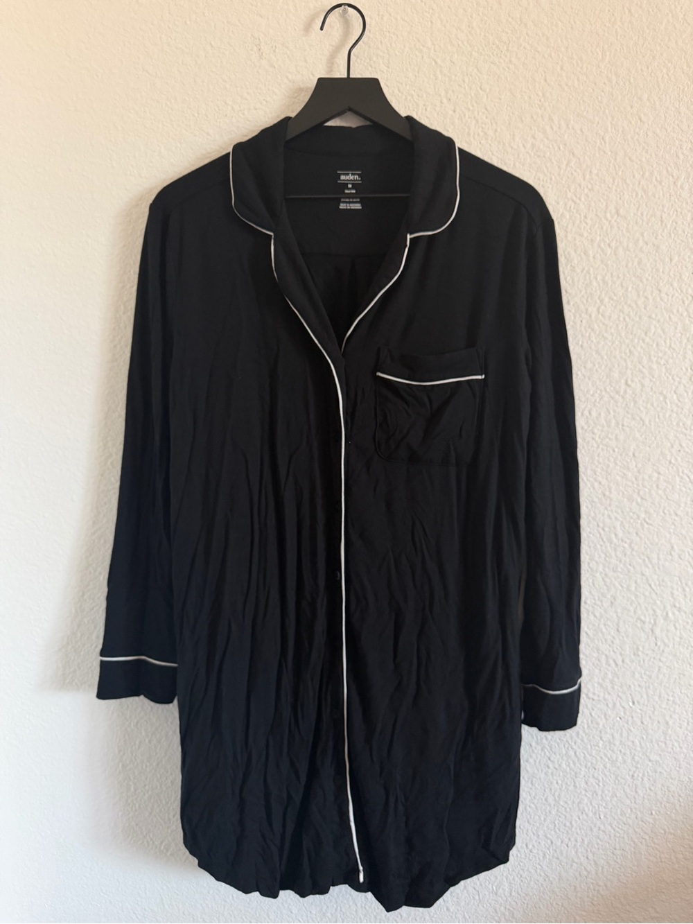 auden cloud knit modal notch collar long sleeve nightgown